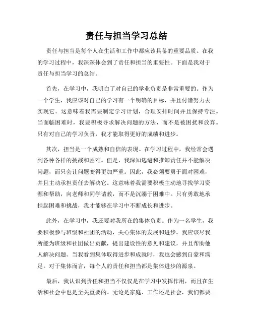 责任与担当学习总结