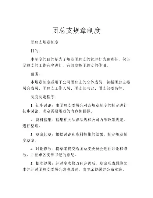 团总支规章制度