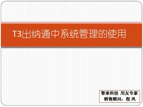 T3出纳通中系统管理的使用