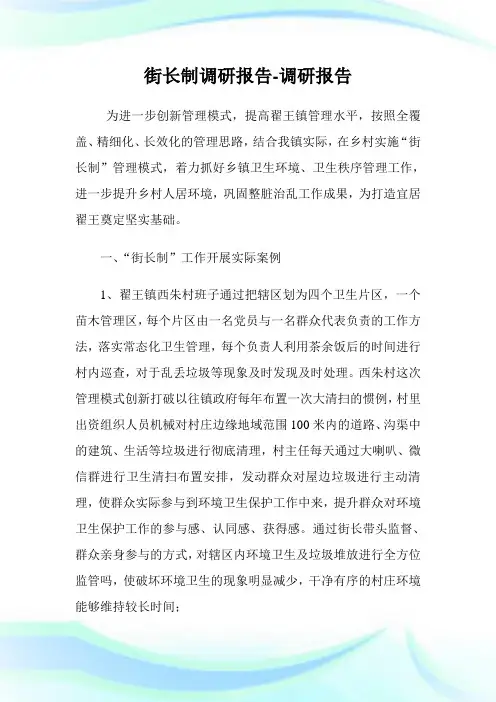 街长制调研报告-调研报告.doc