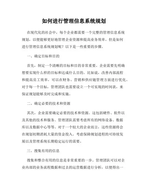 如何进行管理信息系统规划