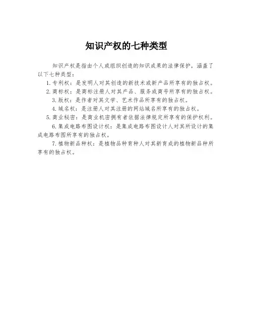 知识产权的七种类型