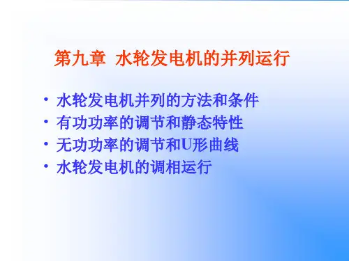 水轮发电机的运行