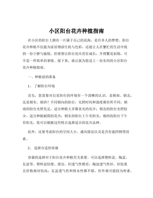 小区阳台花卉种植指南