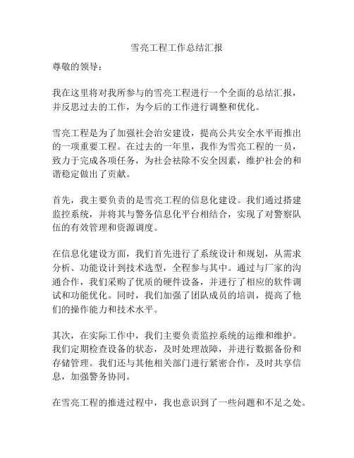 雪亮工程工作总结汇报