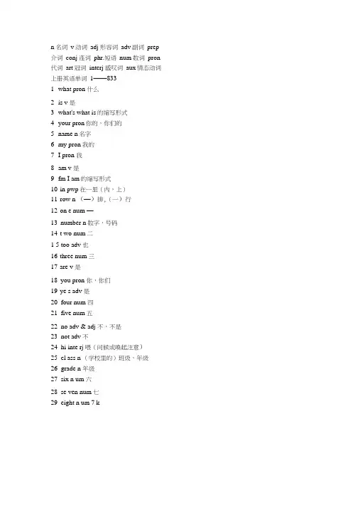 人教版初中英语词汇表(最全).docx