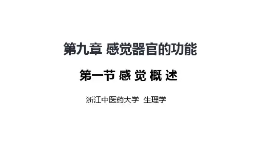 第九章 感觉器官的功能(第1~3节)