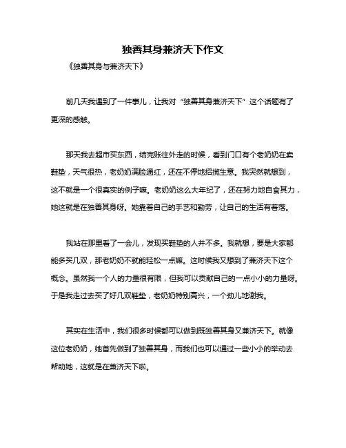 独善其身兼济天下作文