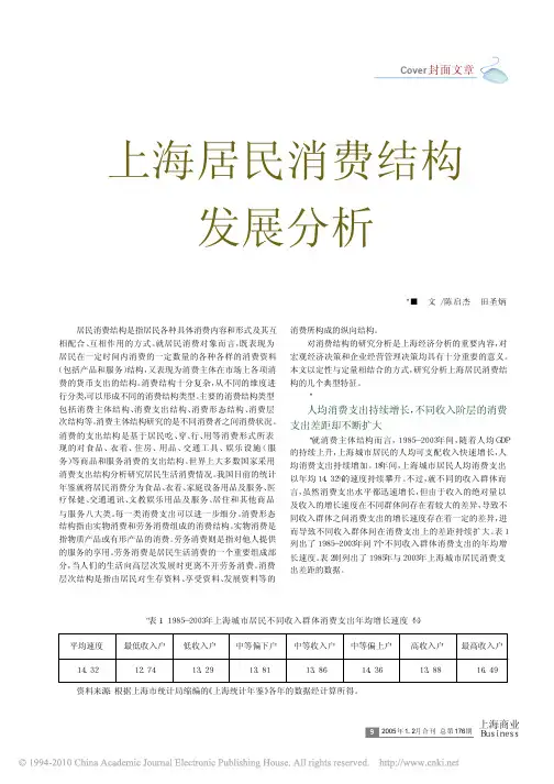 上海居民消费结构发展分析