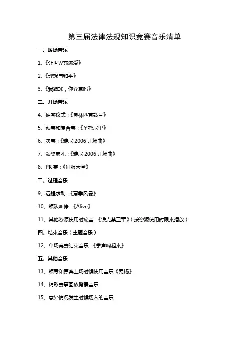 音乐清单