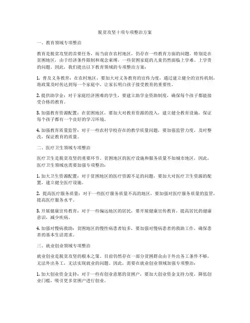 脱贫攻坚十项专项整治方案