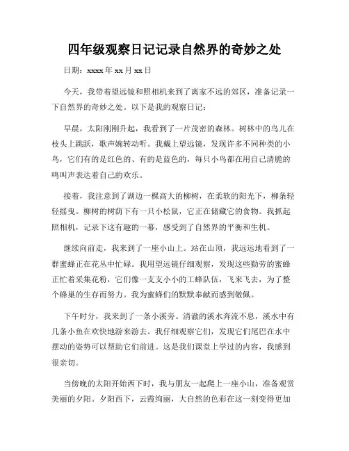 四年级观察日记记录自然界的奇妙之处