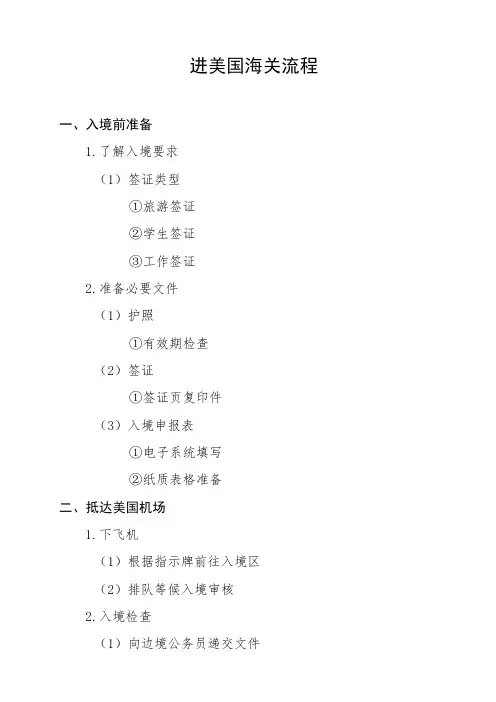 进美国海关流程