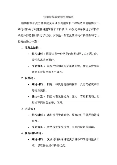 结构材料类型和受力体系