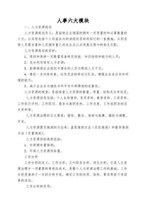人事六大模块