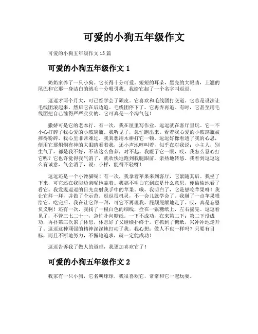 可爱的小狗五年级作文