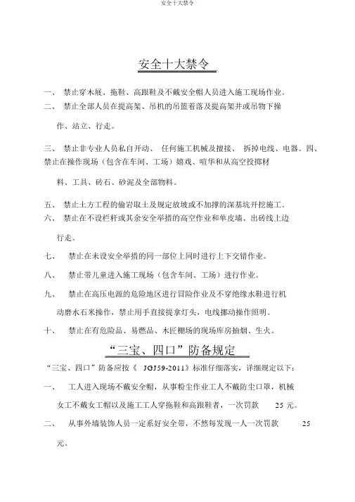 安全十大禁令
