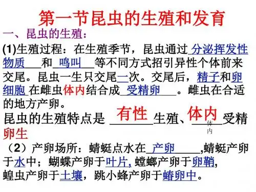 《动物的生殖和发育》复习