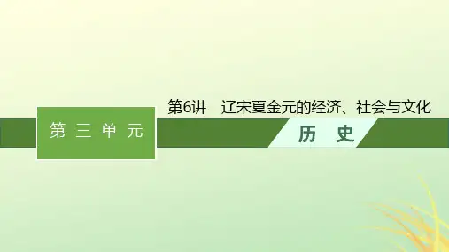 2024届高考历史一轮总复习第6讲辽宋夏金元的经济社会与文化课件
