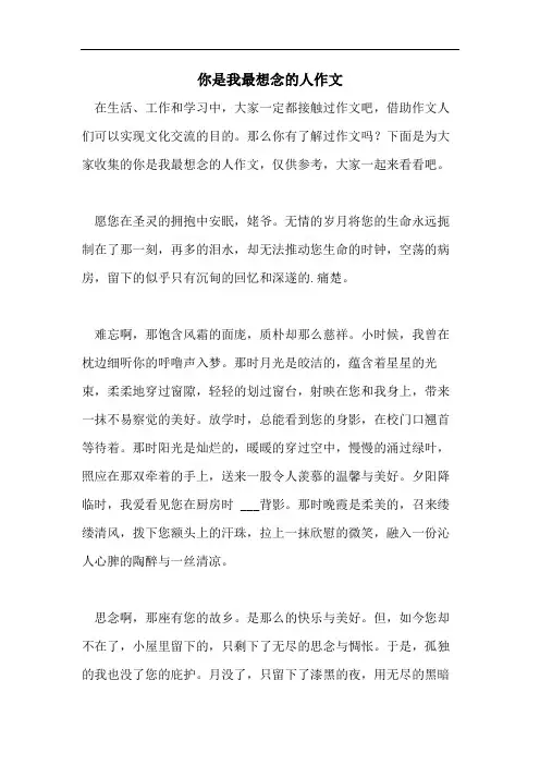 你是我最想念的人作文