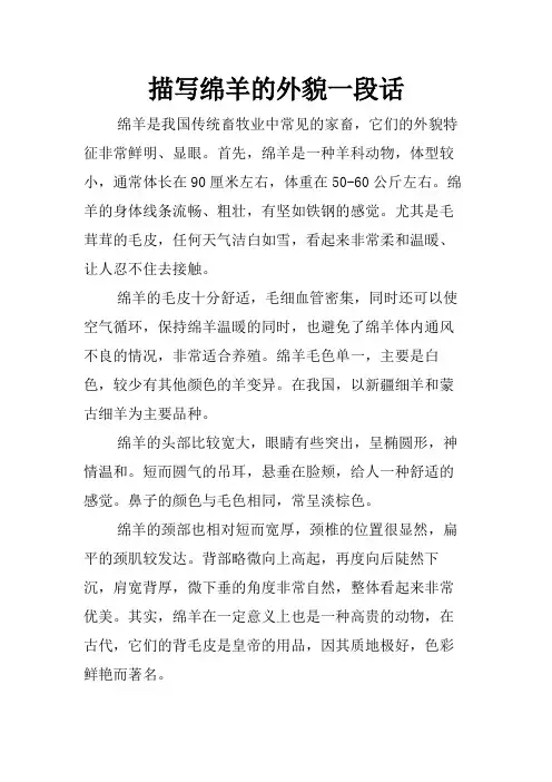 描写绵羊的外貌一段话