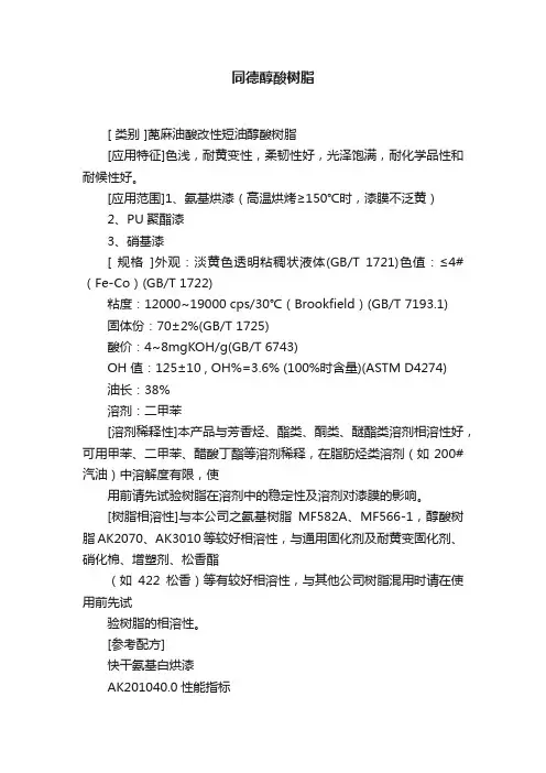 同德醇酸树脂