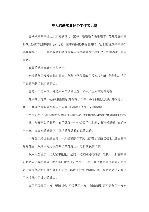 春天的感觉真好小学作文五篇