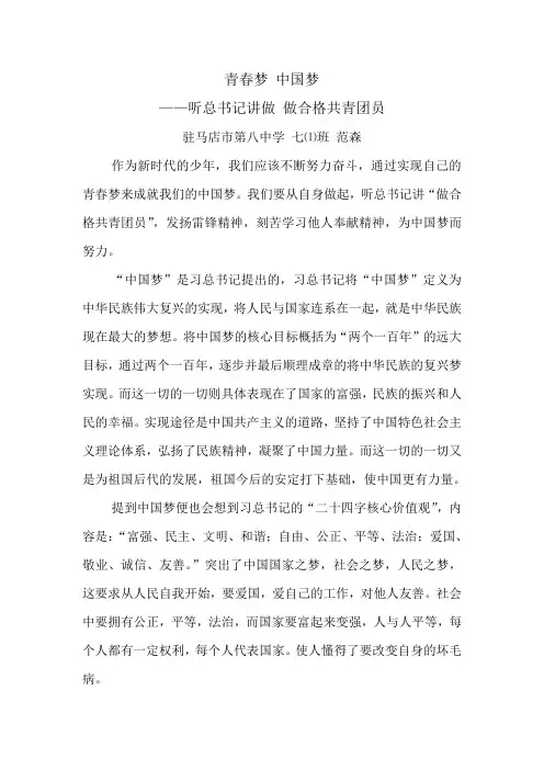 青春梦 中国梦