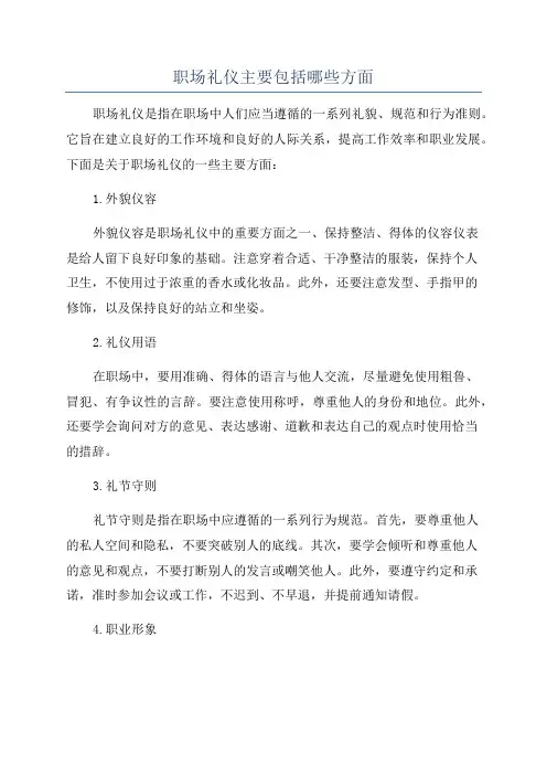 职场礼仪主要包括哪些方面