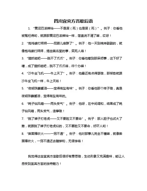 四川宜宾方言歇后语