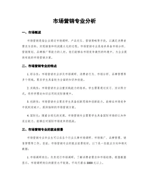 市场营销专业分析