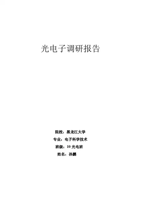 光电子调研报告