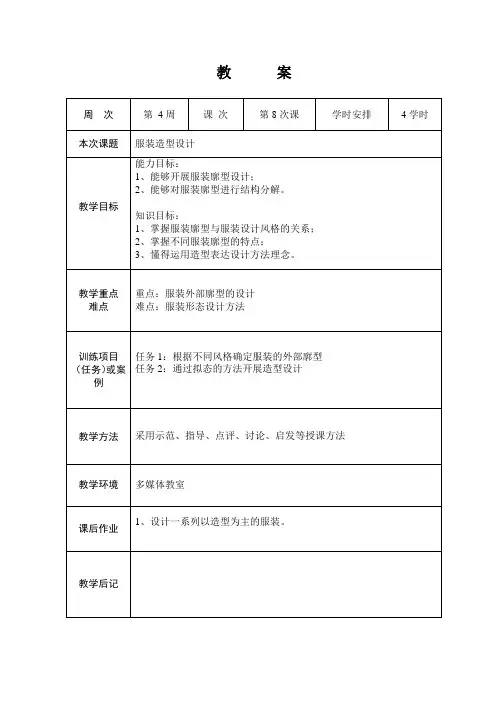 服装设计一教案8(廓型设计)