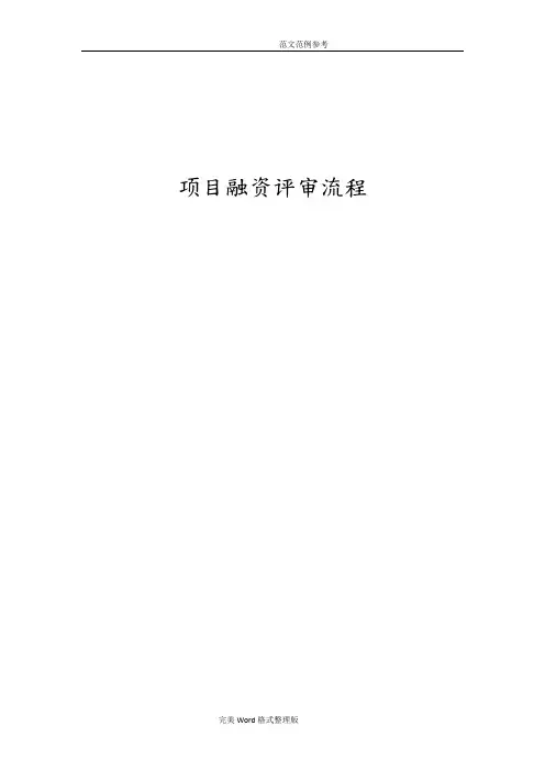 项目融资评审全面流程[完整版]
