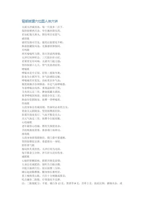 拔罐穴位图