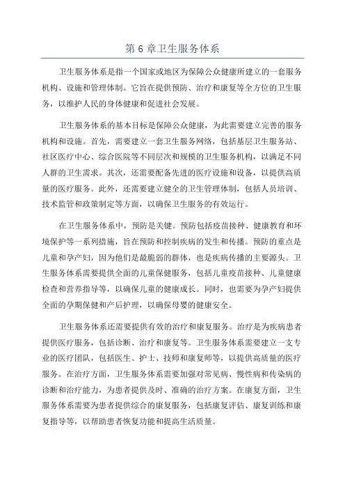 第6章卫生服务体系