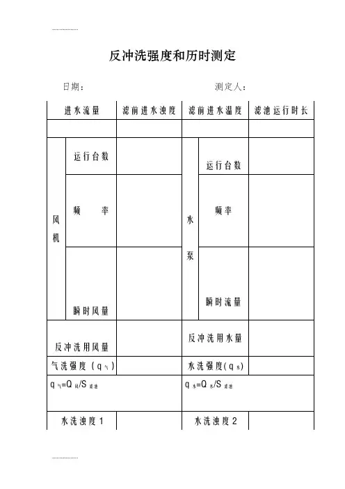 (整理)反冲洗强度测定