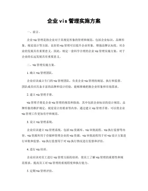企业vis管理实施方案