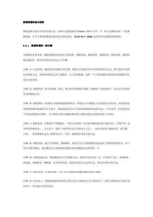 数据挖掘的基本流程