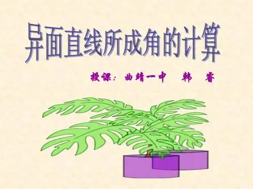 异面直线所成角的计算