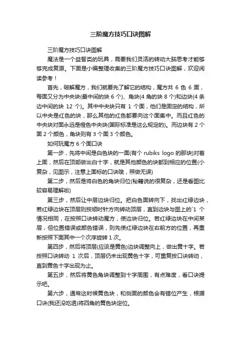 三阶魔方技巧口诀图解