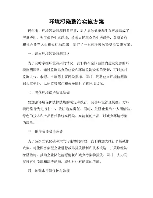 环境污染整治实施方案