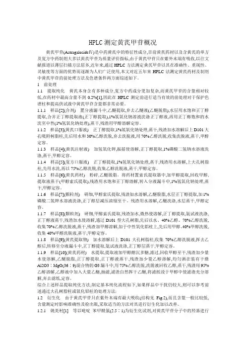 HPLC测定黄芪甲苷概况