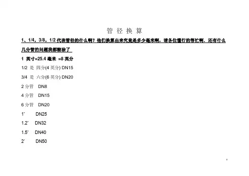 管 径 换 算