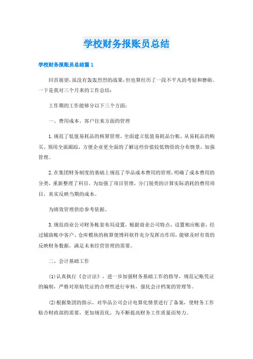 学校财务报账员总结