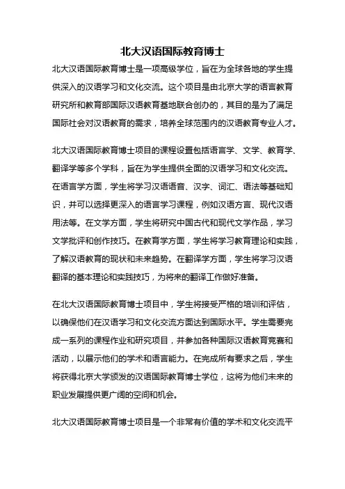 北大汉语国际教育博士