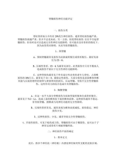 脊髓损伤神经功能评定