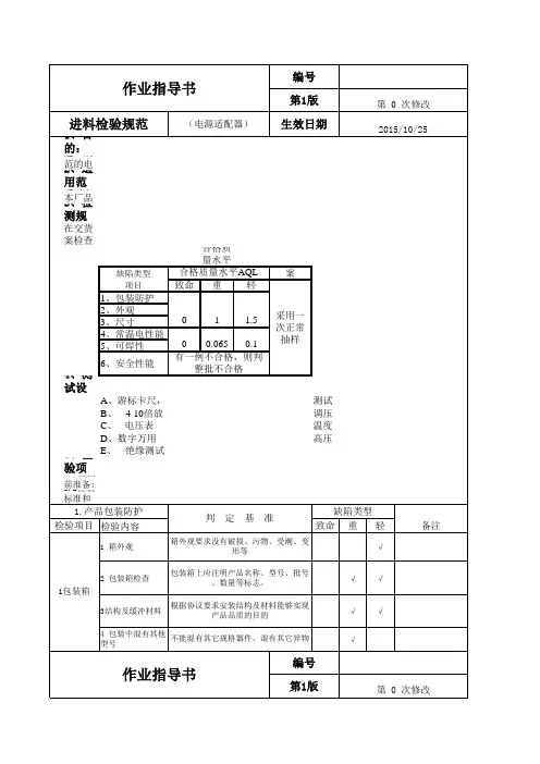 电源适配器检验规范