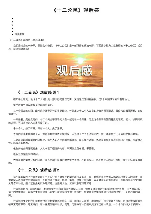 《十二公民》观后感