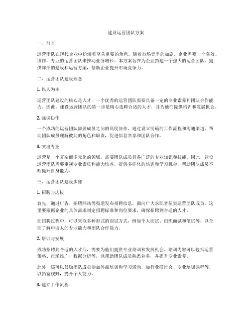 建设运营团队方案